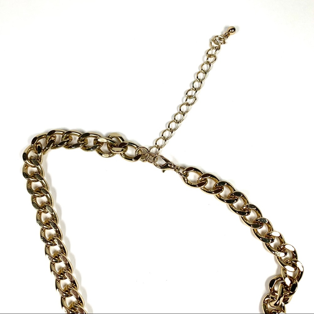 Black and gold toned choker statement necklace - Picture 5 of 5